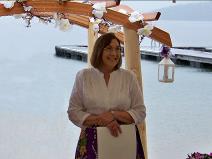 Karen Fishburn performing wedding at Hills Resort, Priest Lake, ID.
